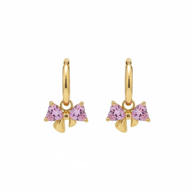 Améline Bow Earrings • Pink