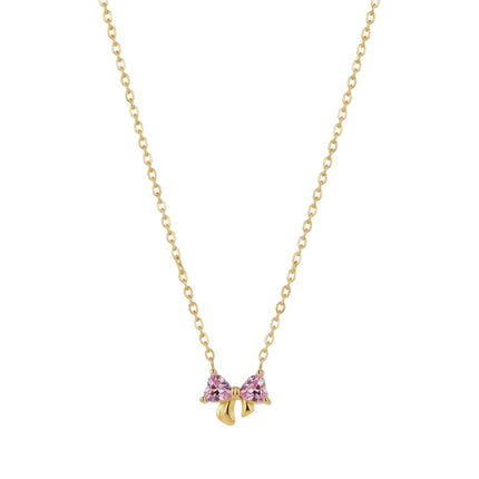 Améline Bow Necklace • Pink